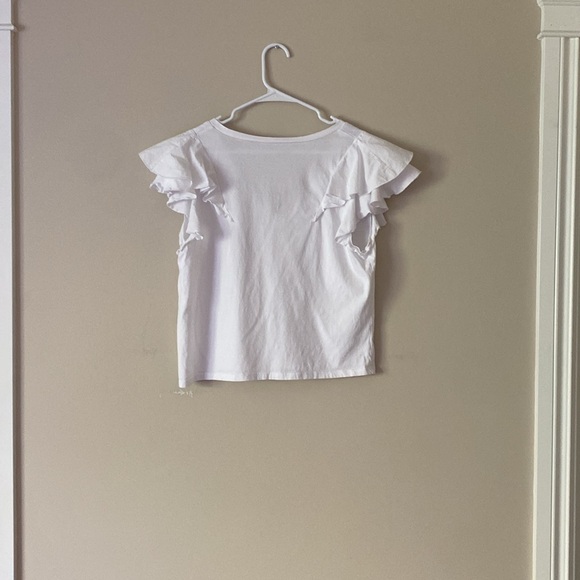 ZARA Crisp White Flare Shirt Boxy Blouse Size Large - Picture 6 of 10